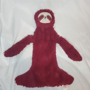 Slumberkins Sloth Snuggler Plush‎ Lovey 13" Cranberry Maroon  Baby Blanket